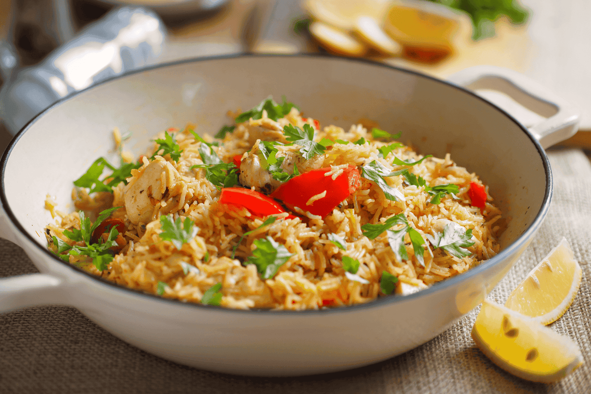 Easy Chicken Pilaf with Fresh Coriander