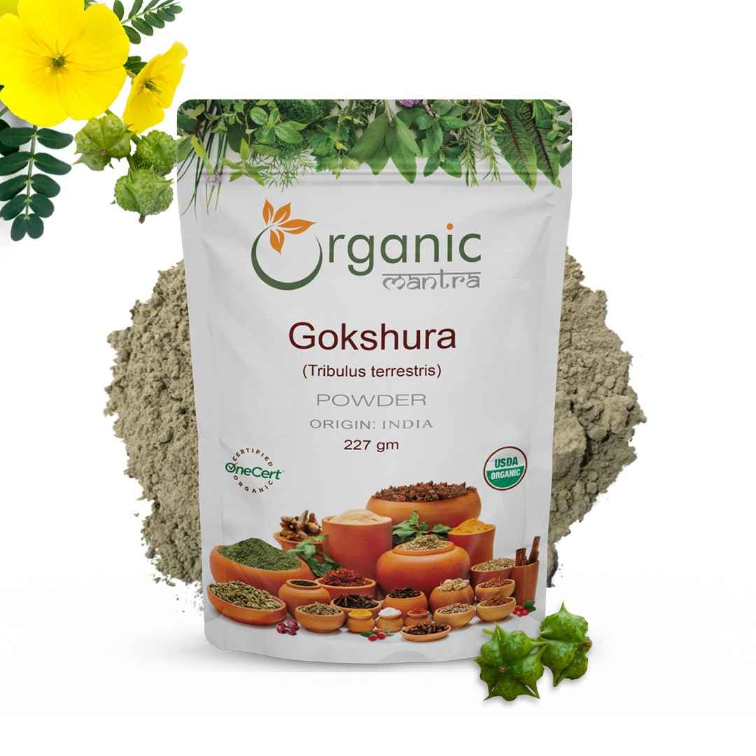 Organic Gokshura Powder - Tribulus for Vitality | Organicmantra ...